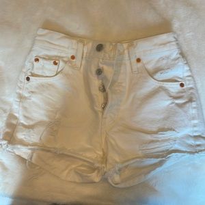Levi’s 501 white jeans shorts, 0